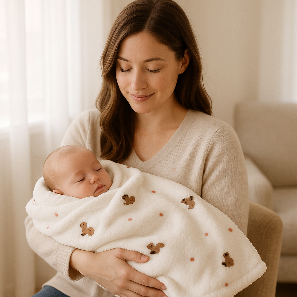 Polaire couverture bebe - écureuil