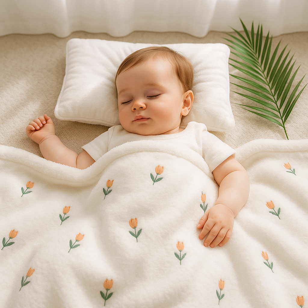 bébé dort avec polaire couverture bebe