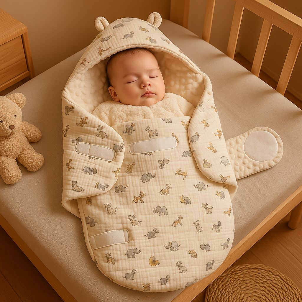 bébé dort dans nid d'ange éléphanteau