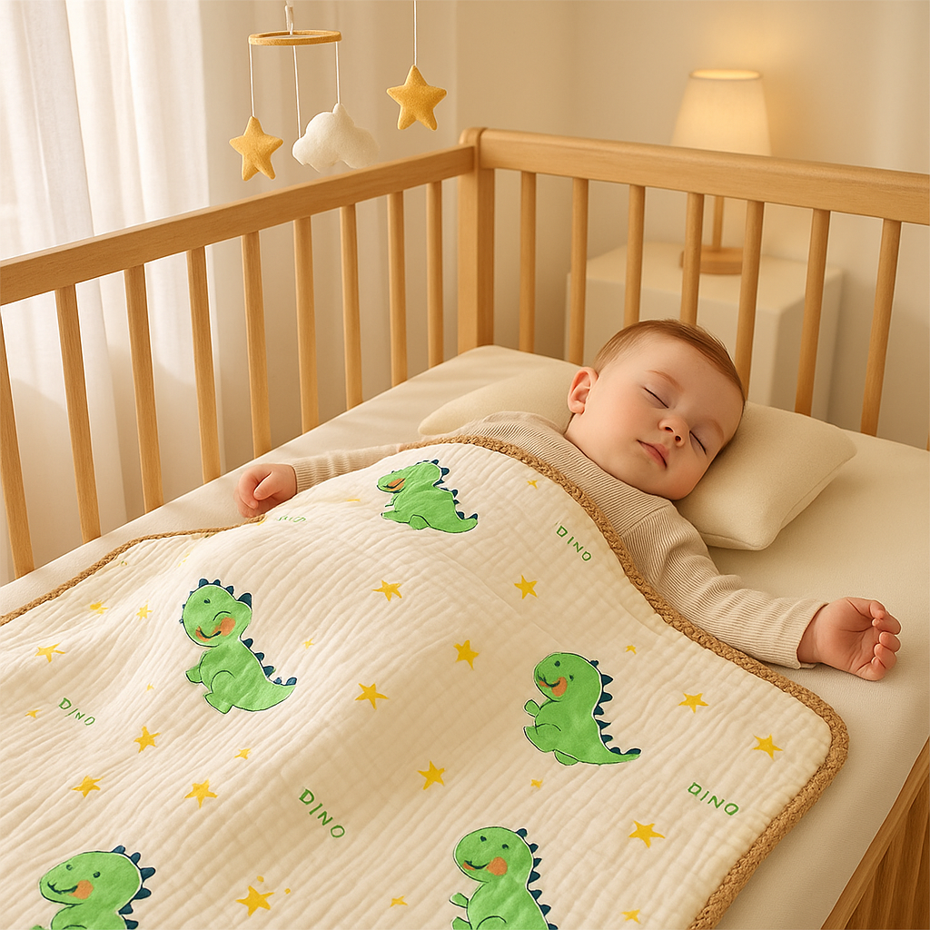 bébé dort serein couverture bébé dinosaure