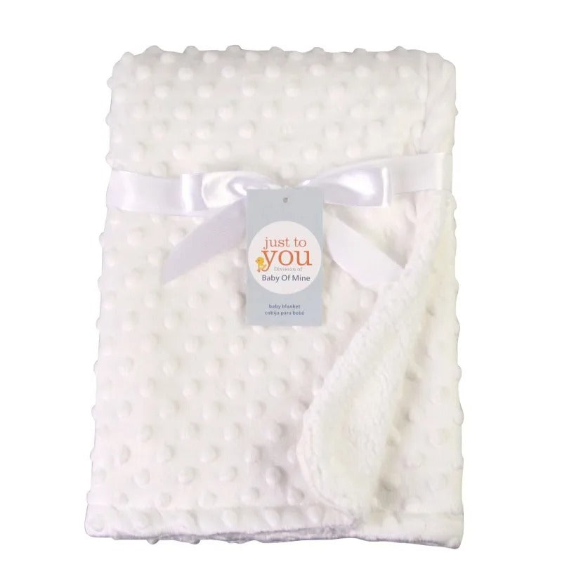 couverture bébé double couche blanche