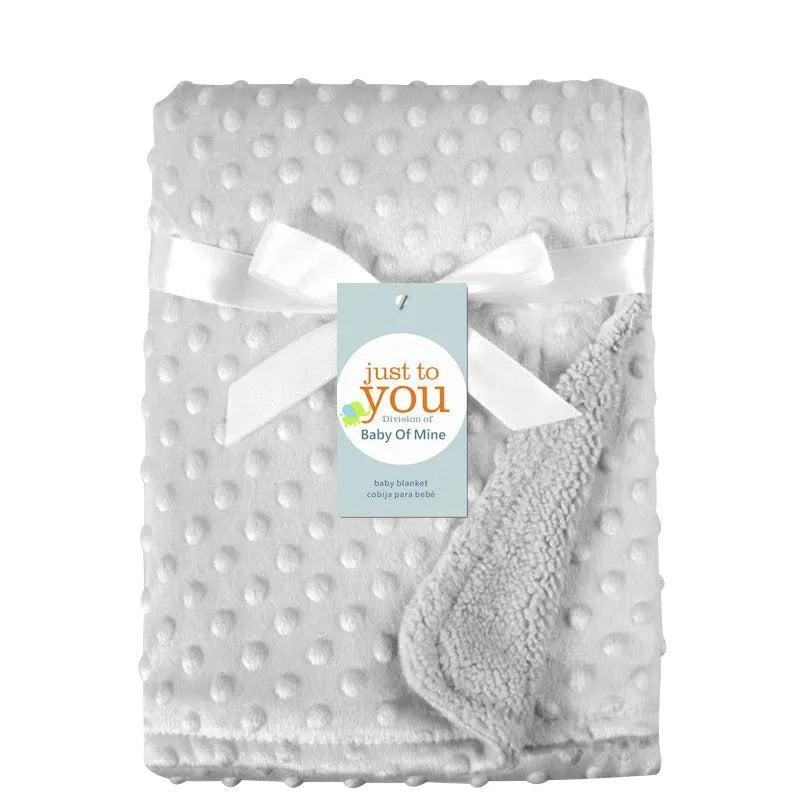 couverture bébé double couche grise