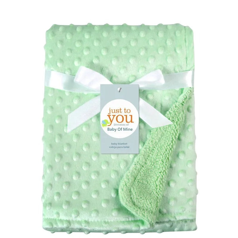 couverture bébé double couche verte