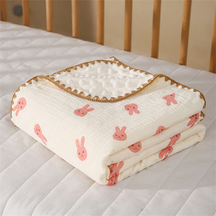 couverture bébé lapin rose