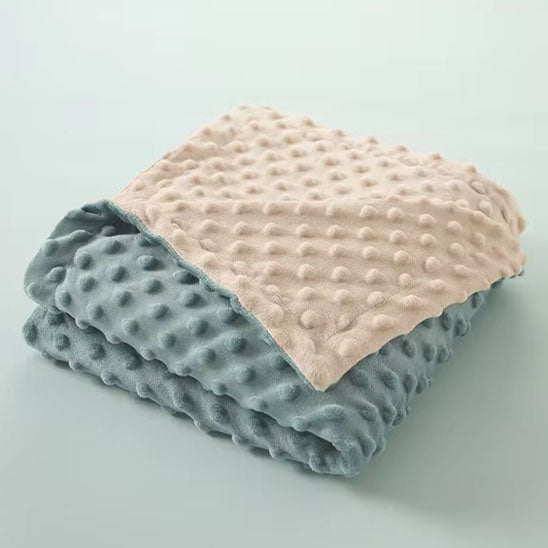 couverture bébé verte beige