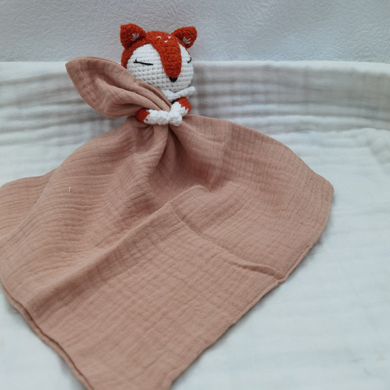 doudou bebe renard taupe