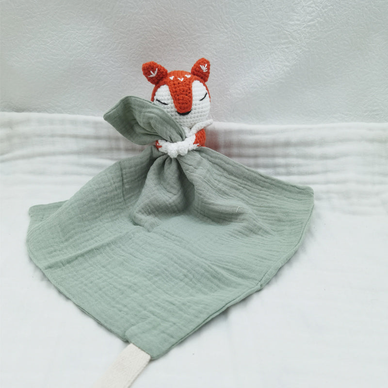 doudou bébé renard vert
