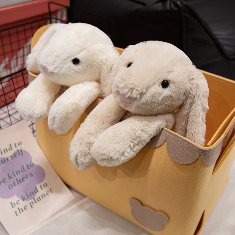 doudou lapin blanc et beige