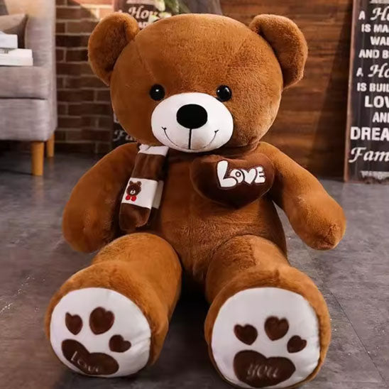 doudou ours love marron foncé