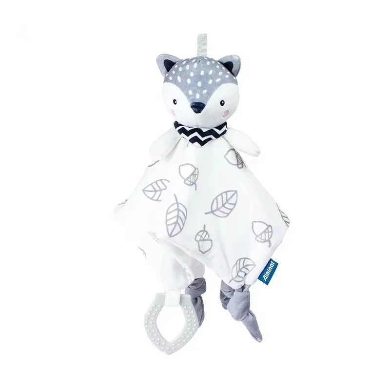 doudou renard blanc gris