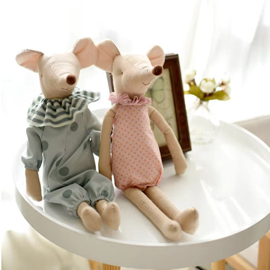 doudou souris verte rose