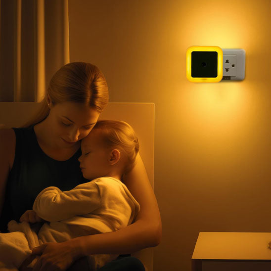 maman tendresse avec veilleuse bébé murale