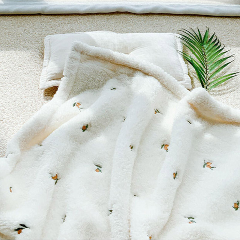 polaire couverture bebe fleuri
