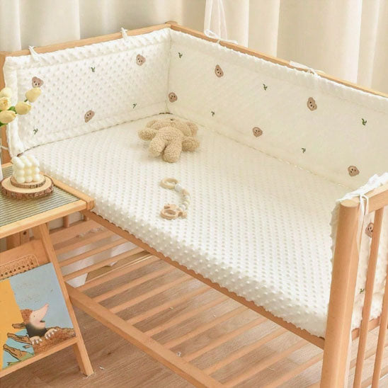tour de lit bébé blanc ourson