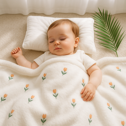 bébé dort avec polaire couverture bebe