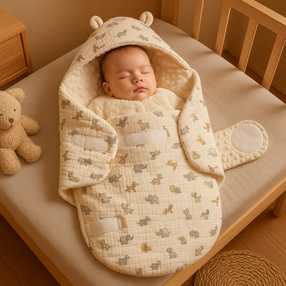 bébé dort dans nid d'ange éléphanteau