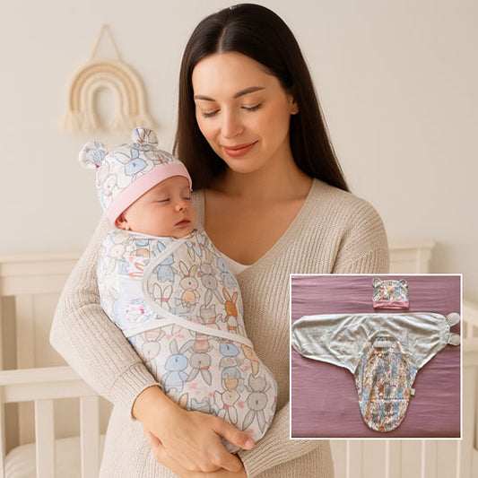 bébé enveloppé dans couverture emmaillotage 