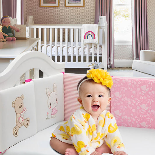 bébé épanoui avec tour de lit bébé