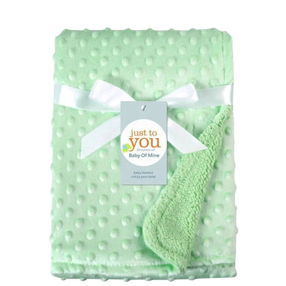 couverture bébé double couche verte