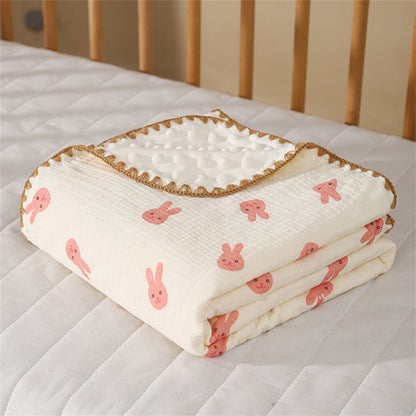 couverture bébé lapin rose