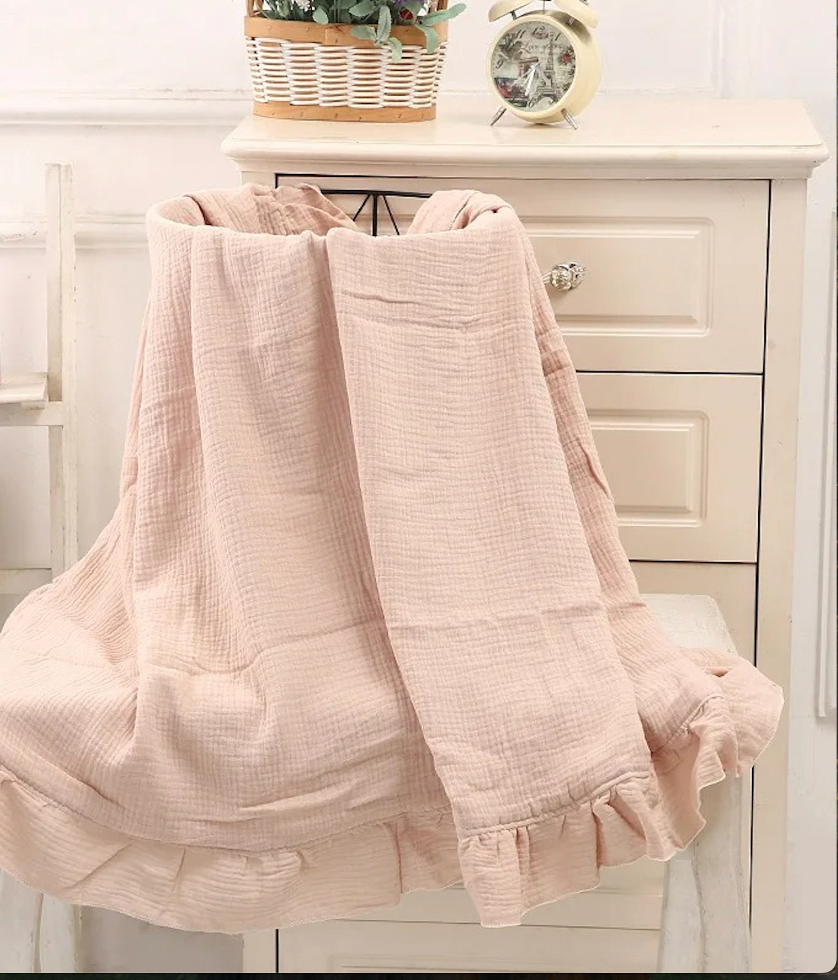 couverture emmaillotage rose pale