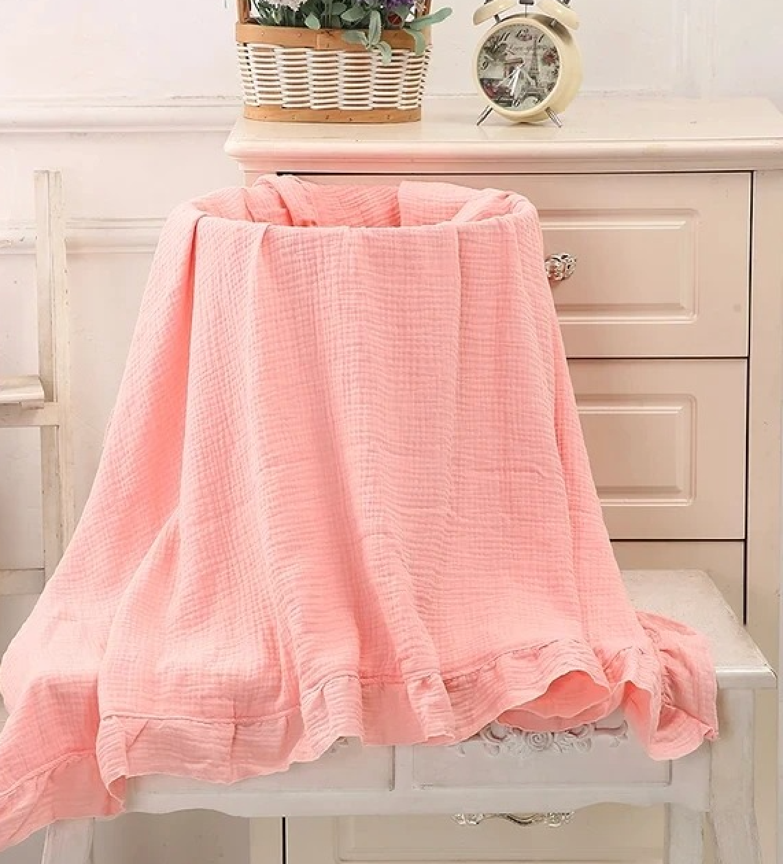 couverture emmaillotage rose