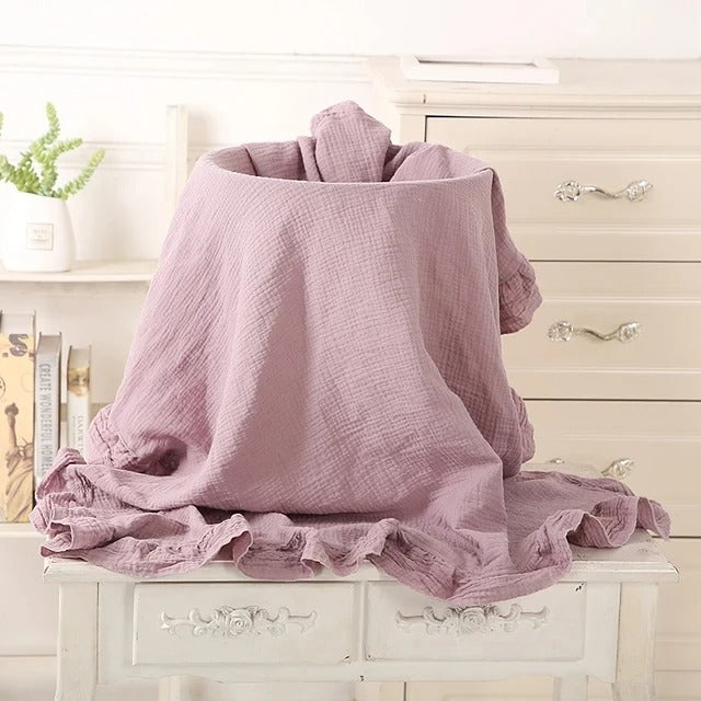couverture emmaillotage violette
